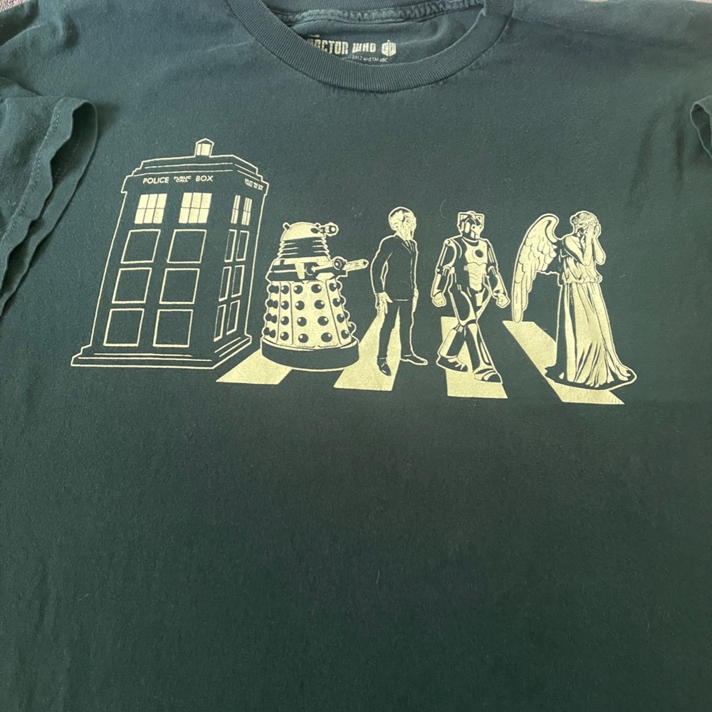 BBC DOCTOR WHO men’s navy t-shirt size 2X, with Star Wars theme, great pre-owned